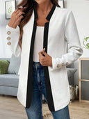 Chic Blazer Jacket with Contrast Accents for Women