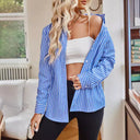 Women's Striped Blouse with Classic Collar Style