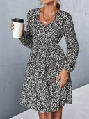 Floral Mini Dress with Ruffle Accents