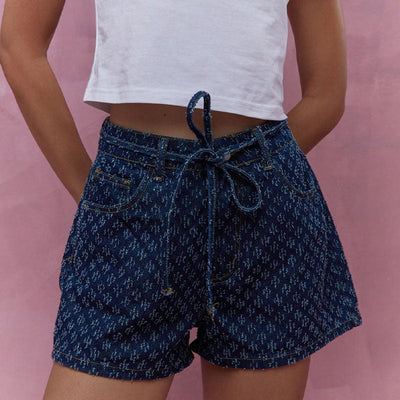 Stylish Women's Adjustable Denim Shorts with Trendy Design