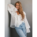 Chic Ruffle Chiffon Blouse with Oversized Design
