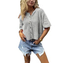 Chic Women's Short Sleeve Blouse