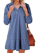 Stylish Women's Denim Dress with Chic Cut