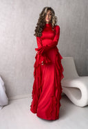 Chic Long Sleeve Ruffle Maxi Dress for Women