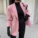 Chic Oversized Suede Imitation Blazer for Women