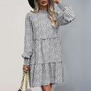 Stylish Gathered Puff Sleeve Women's Dress