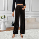 Chic High-Waisted Ribbed Knit Wide-Leg Pants for Women