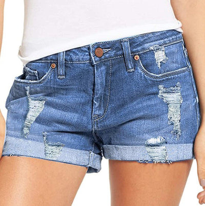 Chic Women's Distressed Denim Shorts
