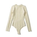 Textured Long Sleeve Women's Bodysuit