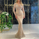 Stunning Sequin Evening Dress with Deep V-Neck