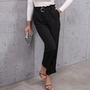 Chic High-Waist Wide-Leg Trousers with Stylish Tie Belt