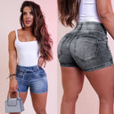 Elastic Waist Denim Shorts for Women
