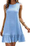 Ruffled Hem Textured Women's Dress