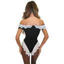 Chic Lace Trim Wrap Bodysuit for Women
