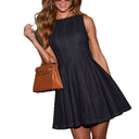 Classic A-Line Women's Denim Dress with Fitted Bodice