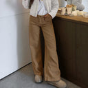 Chic Wide-Leg Corduroy Pants for Women