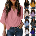 Chic V-Neck Blouse with Flowy Design for Women