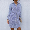 Chic Women's Striped Shirt Dress
