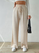 Women's Stretchy Pants with Elastic Waist and Drawstring