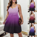 Chic V-Neck Sleeveless Summer Dress in Trendy Gradient