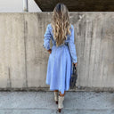 Chic Denim Shirt Dress with Waist Belt