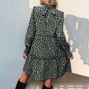 Stylish Gathered Puff Sleeve Women's Dress