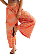 Chic Women's Striped Wide-Leg Trousers