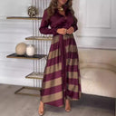 Chic Striped Women's Shirt Dress with Belt