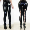 Chic Women's Leggings with Lacing Accents