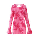 Floral Lace Women's Blouse with Chic Cutout Detail