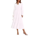 Women's Ruffle-Detail Maxi Dress with V-Neck Design