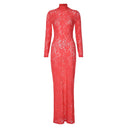 Women's High Collar Lace Dress – Fashion-Forward Elegance