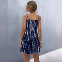 Women's Spaghetti Strap Tie-Dye Dress with Flowing Skirt