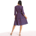 Floral Print Midi Dress with Flared Skirt