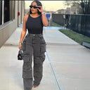 Women's Cargo Pants with Side Pockets and Trendy Design