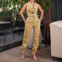 Chic Women's Sleeveless Blouse with Belt