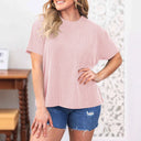 Striped Women's T-Shirt with Pocket Detail