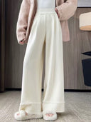 Chic Wide-Leg Trousers with Fringes for Women
