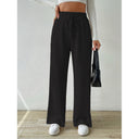 Ribbed Wide-Leg Trousers for Women