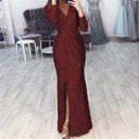 Chic Wrap Dress with Stylish Leg Slit