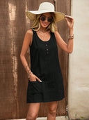 Chic Women's Summer Dress with Pockets & Buttons
