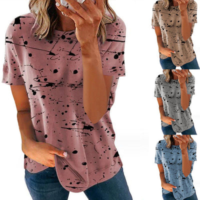Women's Artistic Short Sleeve Tee with Splash Art