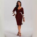 Glamorous Wrap Dress with Sheer Sleeves for Women