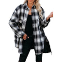 Checked Flannel Shirt for Women with Chest Pockets