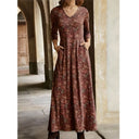 Stylish Women's Maxi Dress with Pockets and Patterns