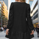 Chic Women's Puff Sleeve Ruffle Sweat Dress