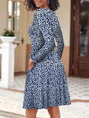 Floral Print Women's Dress with Convenient Pockets