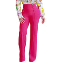 Chic High-Waist Women's Pants with Decorative Buttons