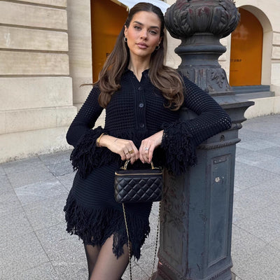 Chic Women's Knit Fringe Skirt