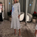 Stunning Evening Dress with Sequins and Long Sleeves